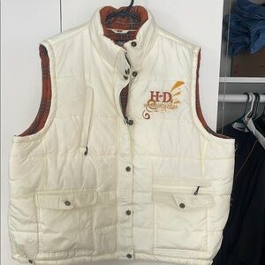 White Puffer Vest with Logo